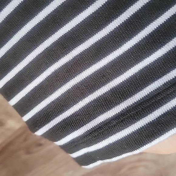 Loft Size Small Dark Green and White Striped Tee - Picture 2 of 6